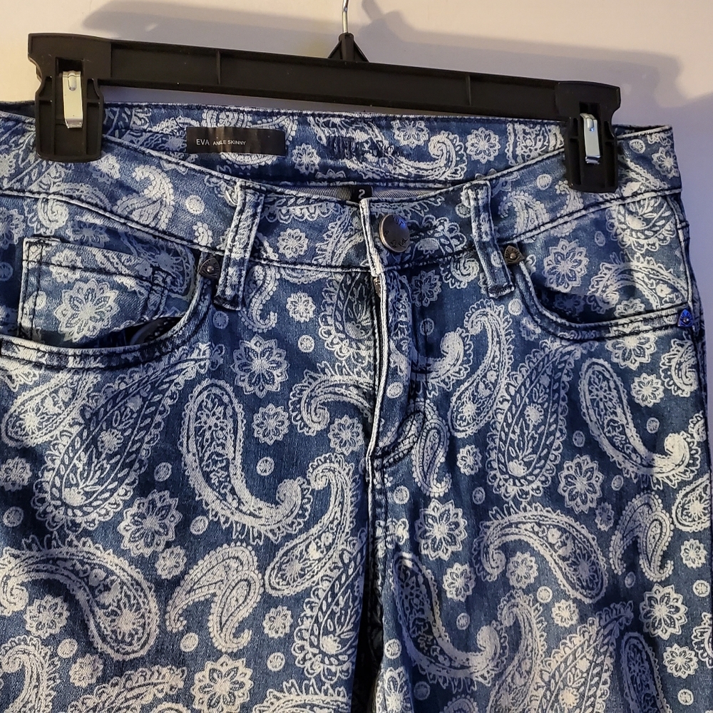 Kut From The Kloth Eva Ankle Skinny Bandana Print Jeans Size 2